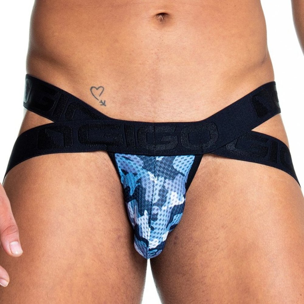 GIGO CAMO BLACK JOCKSTRAP